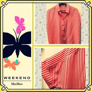 Weekend By Maxmara Striped Short-Sleeve Button Dow